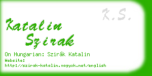katalin szirak business card